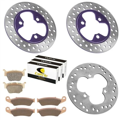 Front Rear Brake Disc Rotor w/ Pads for Honda TRX450R Sportrax 450 2x4 2004 2005 - Image 1 of 4