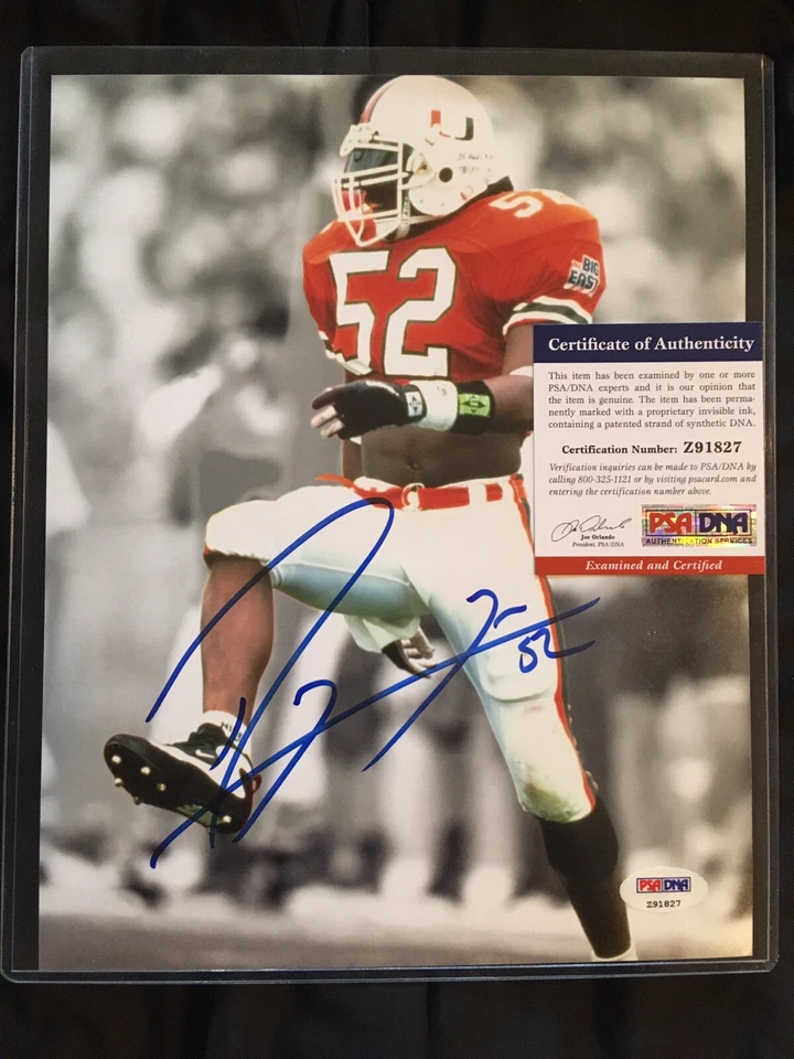 RAY LEWIS PSA/DNA 8x10 AUTO CERTIFIED AUTHENTIC BALTIMORE RAVENS MIAMI HOF A252 - Image 1 of 1