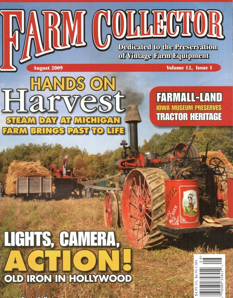 Trilla de 1930-40 en Manitoba, tractor económico SEARS, motor sándwich Foto 1 de 1