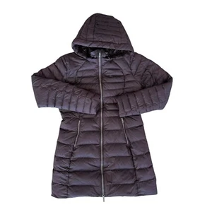 LULULEMON BRAVE THE COLD Down Jacket Long Black Cherry sz 10 - Picture 1 of 13