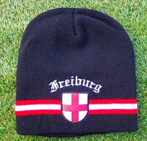 Berretto Friburgo motivo 2 berretto a maglia fan hat Beanie Unisize 100% acrilico nuovo - Foto 1 di 1