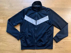 Men's Classic Nike Full Zip Track Jacket Size Medium Navy Blue Gray Pockets - Picture 1 of 5