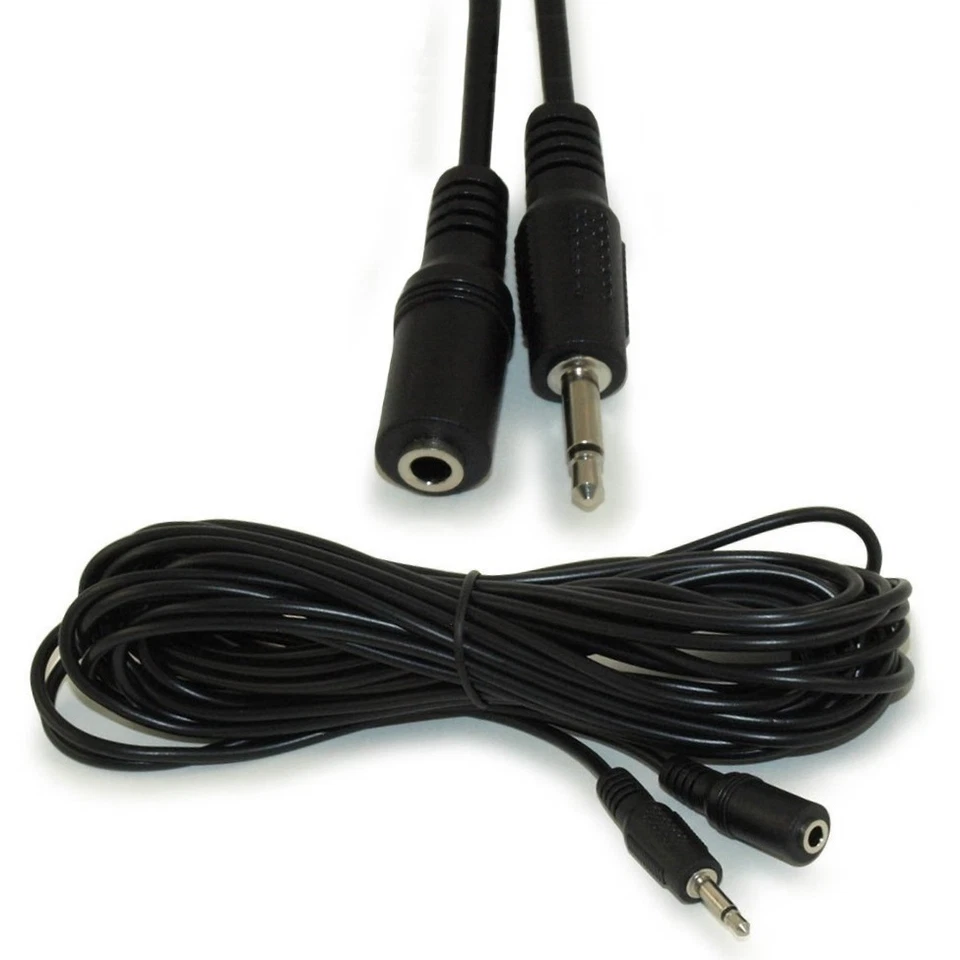 20ft long 1/8" MONO Male-Female Extension, 3.5mm, Audio Cable/Cord 2conductor$SH - Image 1 of 1