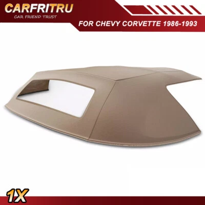 for Chevrolet Corvette 1986-1993 Convertible Soft Top with Plastic Window Tan Foto 1 de 4