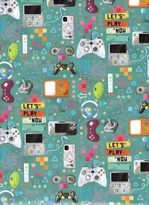 Premium Wrapping Paper Set of 4 Sheets Size 34 x 25 inch video games 18-9242 - Picture 1 of 6