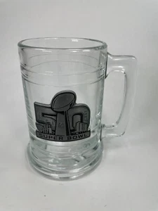 NFL Super Bowl 50th Beer Glass Carolina Panthers Vs Denver Broncos Pewter 2016 - Picture 1 of 12