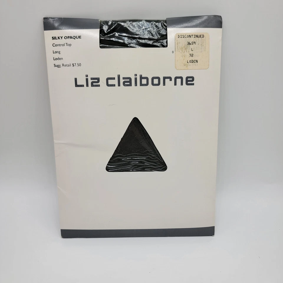 Liz Claiborne Silky Opaque Control Top Pantyhose Black Color Long Style 843