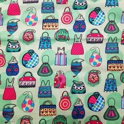 Michael Miller Rosa Cartera Bolso de Mano Estampado Tela Algodón 44" Ancho Le Bag 64" Foto 1 de 3