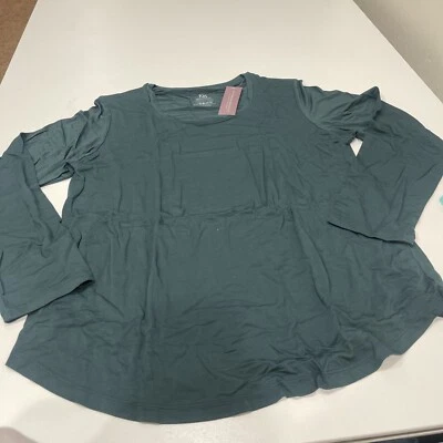 Kindred Bravely Bamboo Maternity & Nursing Long Sleeve T-shirt Evergreen M - Image 1 of 3