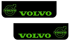 Volvo Lkw Schmutzfänger 18 x 60cm Glatt Schwarz PVC Schmutzfänger Grün Logo - Bild 1 von 3