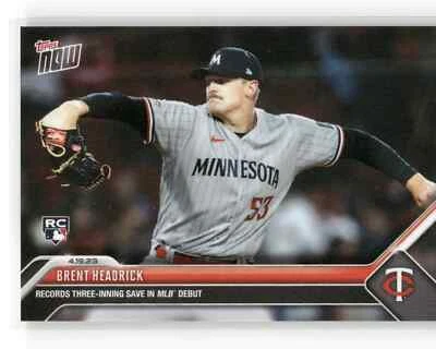 BRENT HEADRICK MLB Debut Rookie Card 2023 Topps Now #154 Minnesota Twins PR: 728 - Image 1 of 4