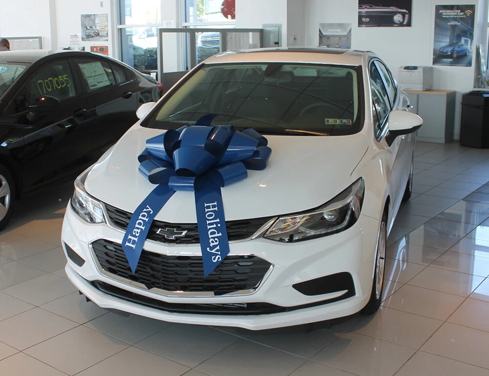 30" Happy Holidays Big Suction Cup Car Bow - Made in USA - Изображение 1 из 1