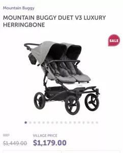 Used Twin Pram. Mountain Buggy with car seats - Picture 1 of 10