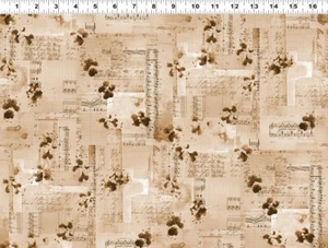 Clothworks Best Friends - Y4284 64 hellkaramell Pfotenabdrücke Baumwolle - Bild 1 von 1