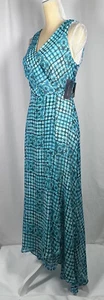TOMMY HILFIGER Maxi Dress 12 Wrap Hi / Low Sleeveless Chiffon Blue $139 - Picture 1 of 14