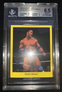 1997 Cardinal WWF Trivia Game Cards Series 1 Rocky Maivia The Rock #21 BGS 8.5 - Picture 1 of 4