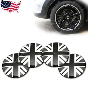 4PCS Wheel Hub Caps Black Union Jack England British Center Rims For Mini Cooper - Bild 1 von 9