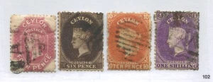 Ceylon QV 1863 various values to 1/ used - Picture 1 of 1