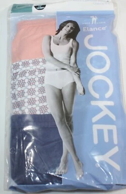 Nuevo Pack de 3 JOCKEY Cintura Cubierta 100% Algodón BREVE AZUL LT NARANJA Floral 5/S Foto 1 de 3