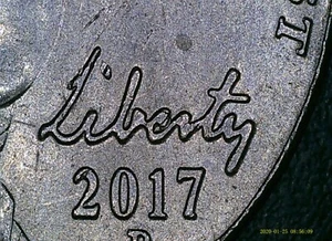 2017-P Jefferson Nickel Die Chip Error Coin - Picture 1 of 3