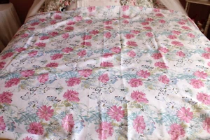 Mantel de tela de cabaña blanco poliéster? Acuarela Rosa y Azul Floral 82x60 - Imagen 1 de 2