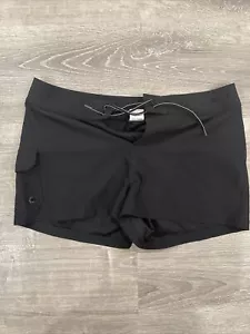JAG Swim Shorts Womens Large Swimwear Modest Tie Black with Pockets - Picture 1 of 5