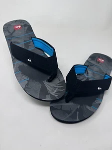 Men's Quicksilver Sandals Flip Flops Black Blue Size 10/11 - Picture 1 of 8