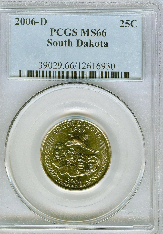 2006-D South Dakota State Quarter PCGS MS66 Business Strike Free Ship  #6930 - Image 1 of 1