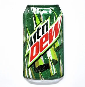 Lata de refresco Mountain Dew imán para nevera Ande Rooney nuevo 2018 Pepsico Mtn Dew 4" x 2" - Imagen 1 de 4