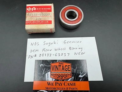 Nuevo de Lote Antiguo Suzuki Original OEM Cojinete de Rueda Trasera Parte # 08133-63037 Nuevo Foto 1 de 4