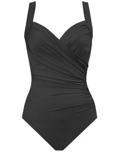 Costume da bagno Miraclesuit Sanibel nero ferretto coppa DD pezzo unico 10 12 14 16 18 nuovo con etichette - Foto 1 di 10