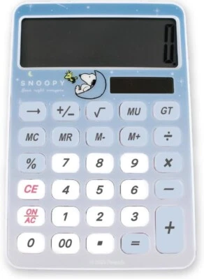 Peanuts Snoopy desktop calculate calculator solar battery starry night - Image 1 of 2