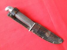 WESTERN USA  F66 FIXED BLADE BLACK/SILVER HANDLES  KNIFE