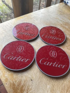 Luxury-Inspired Red Round Designer Coasters – Set of 4 – Premium 3D Printed Gift - Picture 1 of 4
