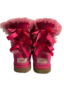 UGG Bailey Bow II Boots Women’s 6 Hot Pink Barbiecore Winter Snow Bunny - Picture 1 of 7
