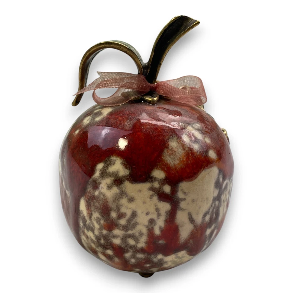 Deko Granatapfel Keramik Rot Gold Glücksbringer orientalisch Rarität - Bild 1 von 3