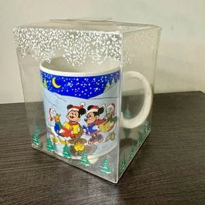 Vtg Mickey Mouse Christmas Coffee Cup / Mug Disney ‘88 New OpenBox Minnie Pluto - Picture 1 of 15