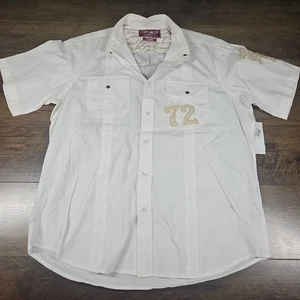 Ecko Unltd Embroidered Fashion Designer Button Up Short Sleeve Shirt Size XL  - Picture 1 of 9