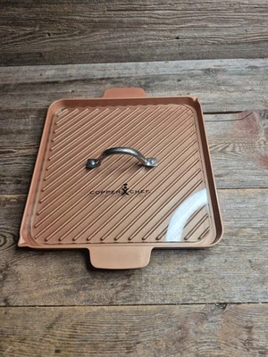 Parrilla y plancha antiadherente Tristar Copper Chef con tapa de vidrio/prensa*12" Foto 1 de 4
