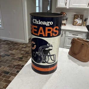 Vintage 1980er Chicago Bears Metall Mülleimer Papierkorb Mülleimer NFL Football 80er - Bild 1 von 12