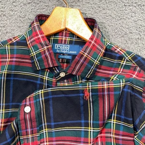 Polo Ralph Lauren Shirt Large Classic Fit Long Sleeve Tartan Plaid Pony Logo - Picture 1 of 21
