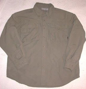 Quest Fishing Sports Outdoors Green Shirt Men’s Large Sportsman Quick Dry Vented - Picture 1 of 13