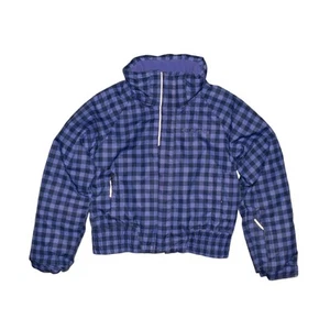 COLUMBIA $90 Gingham Plaid Insulated Jacket Blue Outgrown Grow System Girls' 4/5 - Picture 1 of 6