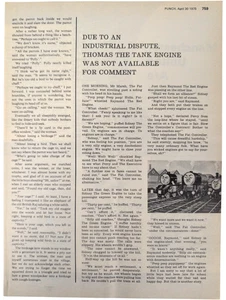 Thomas Tank Engine Train Parody 1975 Orig Punch Magazine Reino Unido 1 pg - Imagen 1 de 1