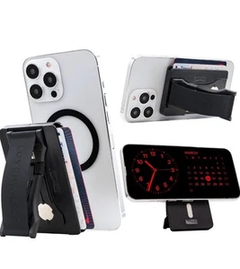 LOVEHANDLE Portefeuille Téléphone Noir avec Béquille, Anneau Adaptateur, pour MagSafe,... - Photo 1 sur 8