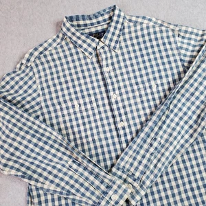 Polo Ralph Lauren Shirt Mens XL Blue White Gingham Plaid Button Front Casual - Picture 1 of 14