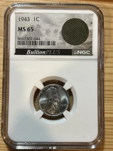 1943 Lincoln Steel Cent 1c NGC MS65 WWII M6 Bazooka Rocket Bag Fragment   - Picture 1 of 4