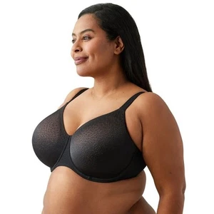 NWT Wacoal Back Appeal Underwire Bra Sz 40H Black Seamless Full Coverage 855403 - Picture 1 of 6