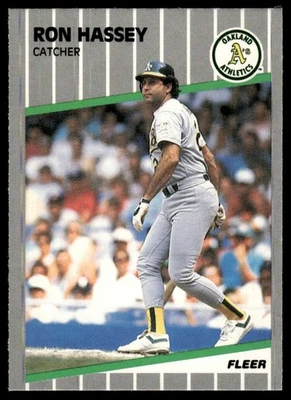1989 Fleer Ron Hassey Oakland Athletics #9 - Image 1 of 2