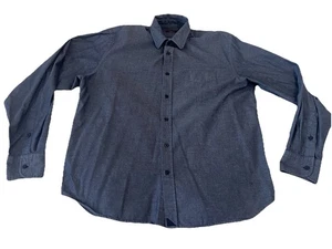 Untuckit Button Up Shirt Mens L Slim Denim Blue Long Sleeve 100% Cotton Soft - Bild 1 von 6
